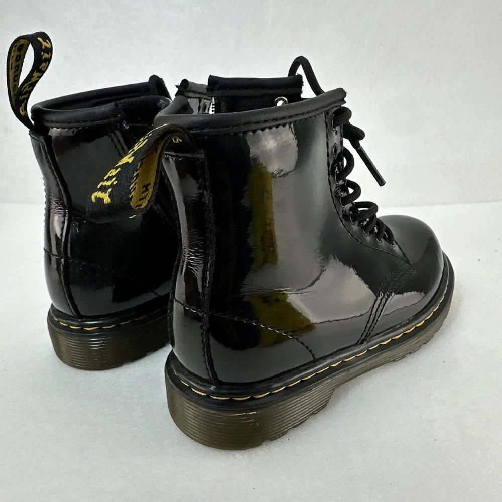 Dr. Martens  Toddler 1460 T  Black Patent Leather Ankle Boots Size US 10